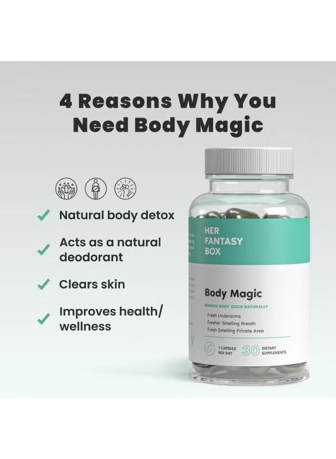 لها الخيال صندوق بادي ماجيك | كبسولات الكلوروفيل – تركيبة نباتية للتخلص من السموم وصحة الأمعاء، دعم الهضم، تجديد البشرة، وزيادة الطاقة الطبيعية | 30 كبسولة - Image 4